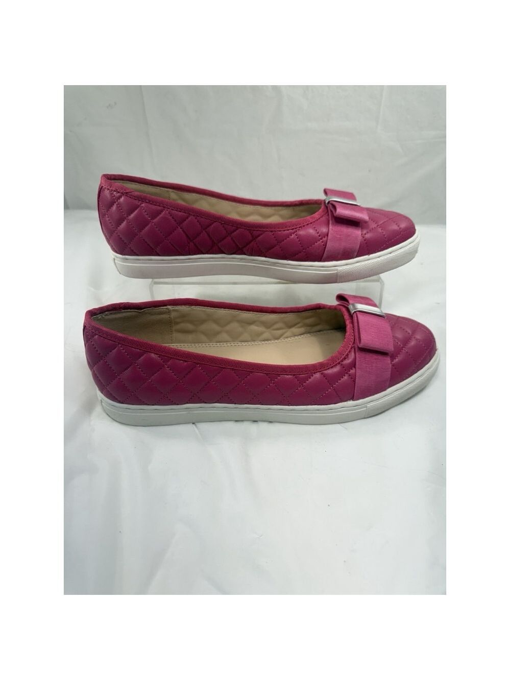 Isaac Mizrahi Live Kaitlyn Quilted Leather Flats Size 8.5 Pink Shoes - Picture 14 of 15